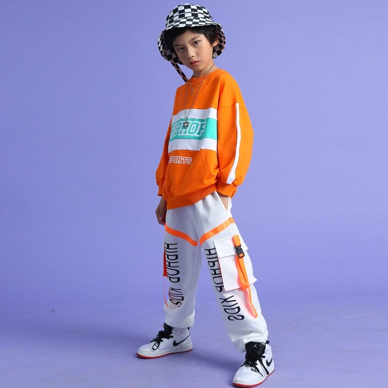 儿童hiphop街舞潮服酷帅男童套装男孩嘻哈表演服春秋爵士舞演出服