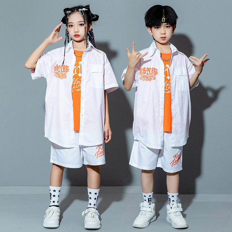 青少年儿童街舞潮服酷帅嘻哈套装爵士舞演出少儿hiphop表演服装