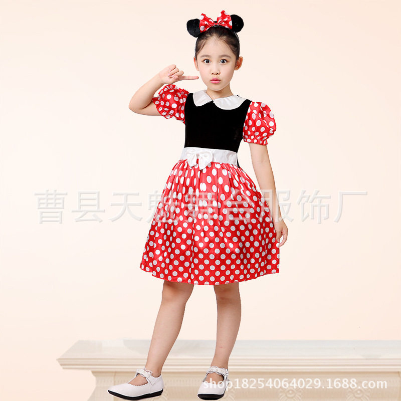 儿童万圣节米老鼠演出服化妆舞会幼儿舞蹈米妮裙米奇表演服卡通服