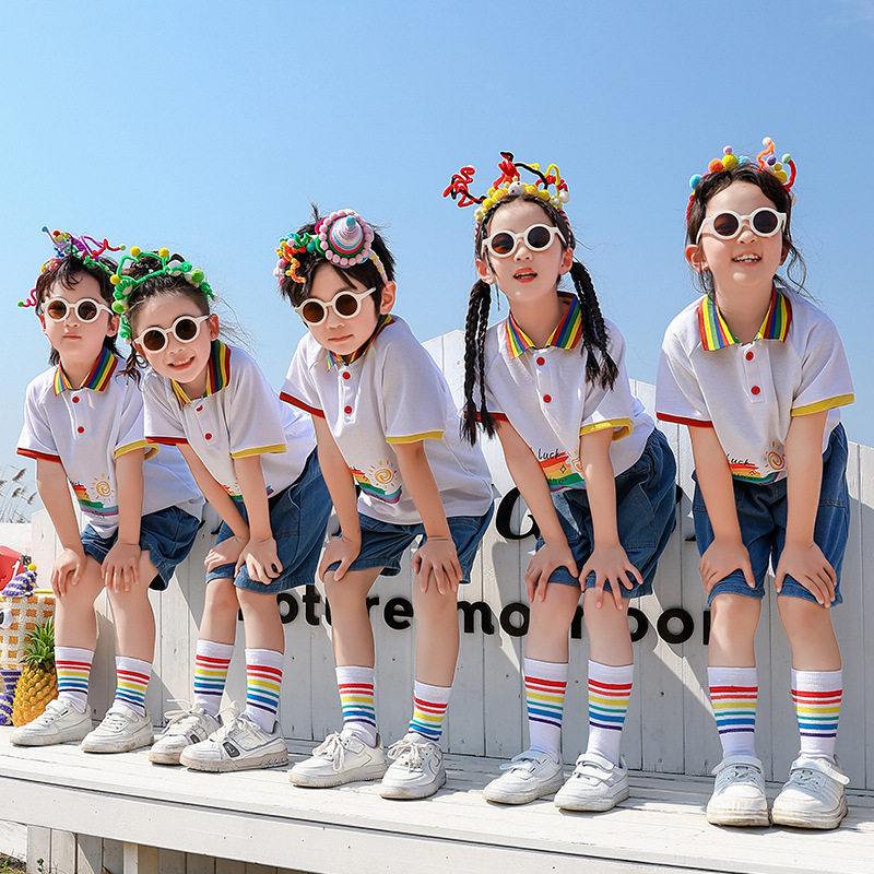 幼儿园园服毕业照班服小学生拉拉队表演服六一儿童运动会演出服夏