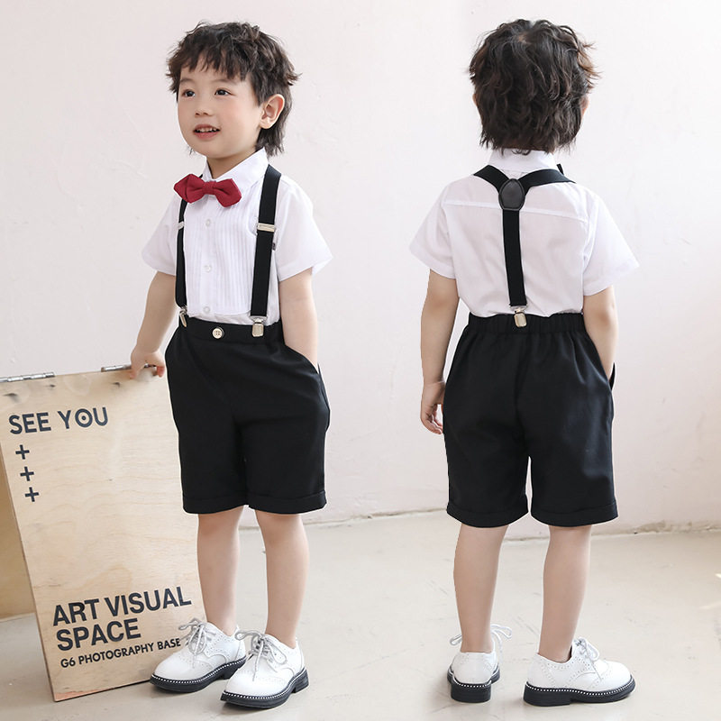 儿童西装套装男童花童婚礼服男孩节日表演服装宝宝衬衫西服夏季款