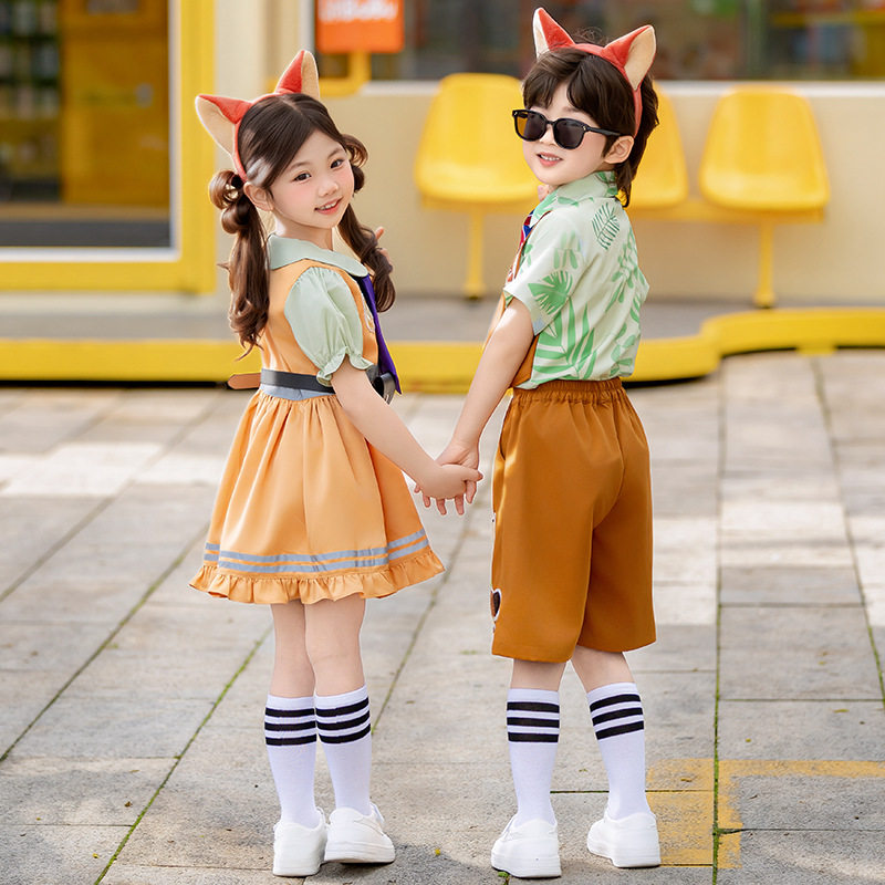 疯狂动物城儿童cos服男女童演出服六一表演服装狐狸尼克卡通夏季6