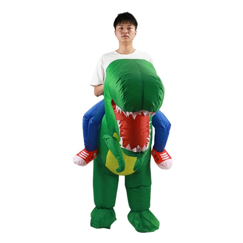 圣诞节儿童小恐龙霸王龙道具骑行大头恐龙充气服万圣节恐龙服装