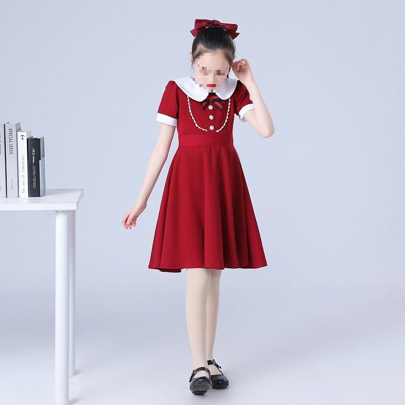 六一儿童大合唱演出服红色小学生诗歌朗诵歌唱演讲比赛主持表演服