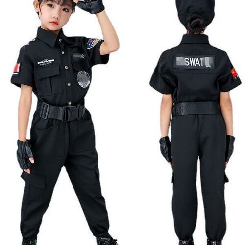 儿童特警服小警察演出服幼儿园男女童小公安表演服小警官角色扮演