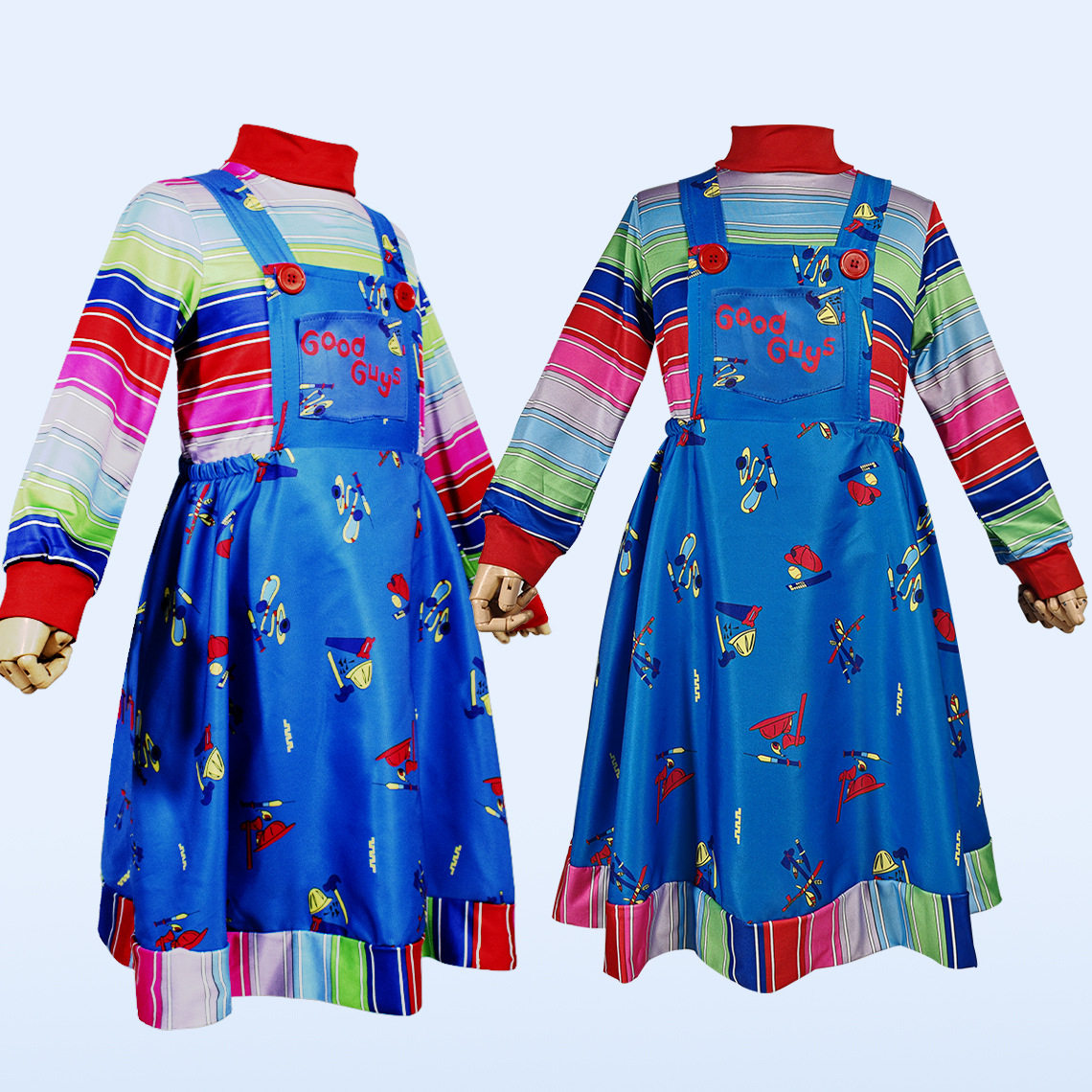 万圣节儿童服装鬼娃回魂系列儿童表演服鬼娃恰吉恐怖小丑扮演服装
