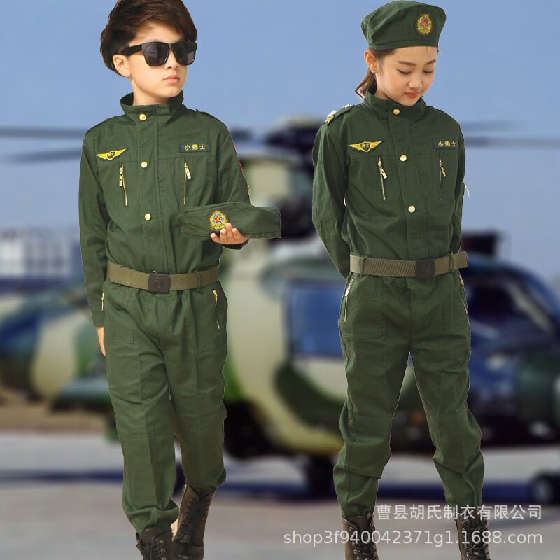 十一国庆儿童飞行员表演服套装中小学生职业体验装空军合唱