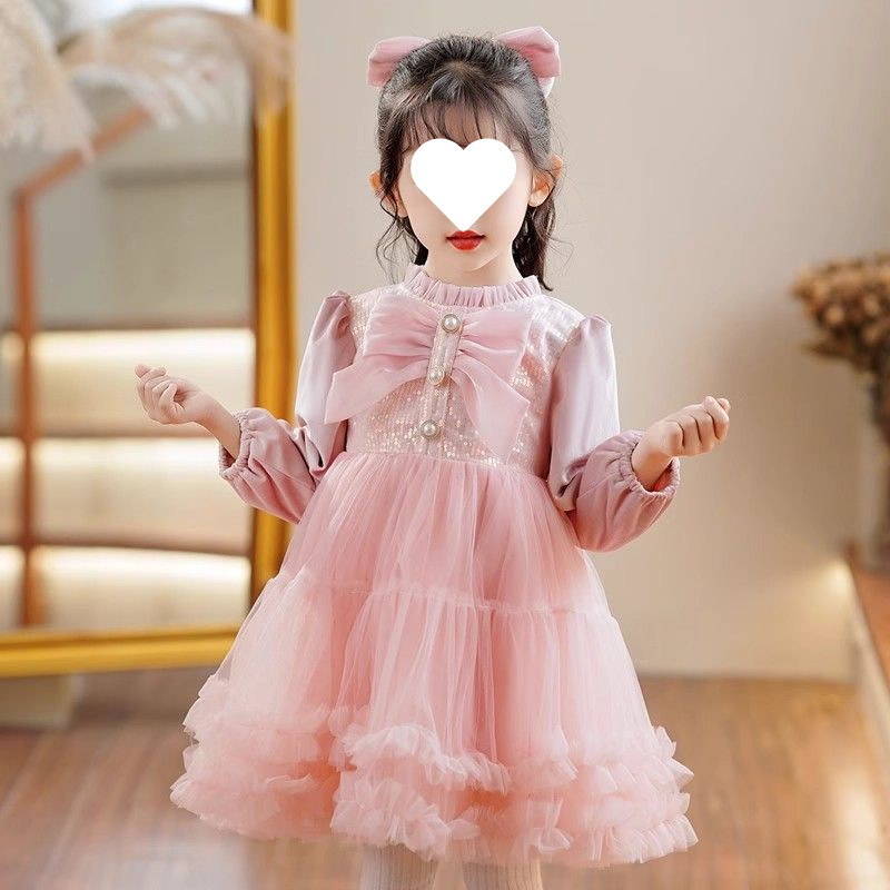 高级感女童春装连衣裙高端礼服花童主持人公主裙儿童春季蓬蓬