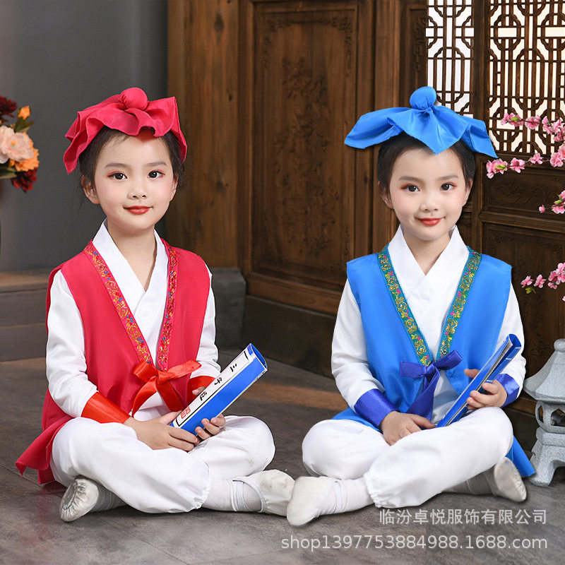 书童服装儿童汉服开笔礼弟子规三字经古装国学幼儿园演出服表演服