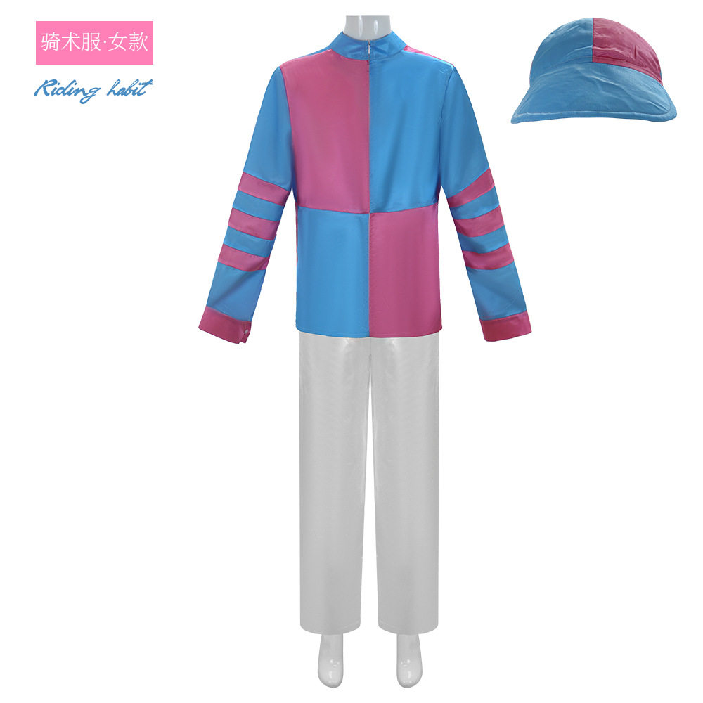 跨境速干马术服女士男士骑士马骑师服亚马逊万圣节赛车表演服装