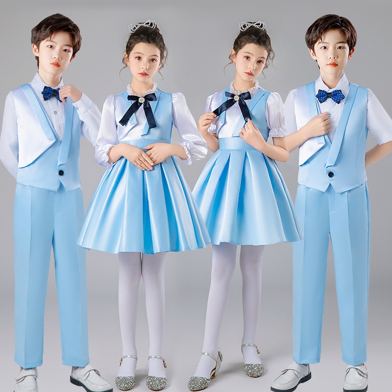 元旦儿童演出服大合唱团表演中小学生毕业季班服诗歌朗诵比赛礼服