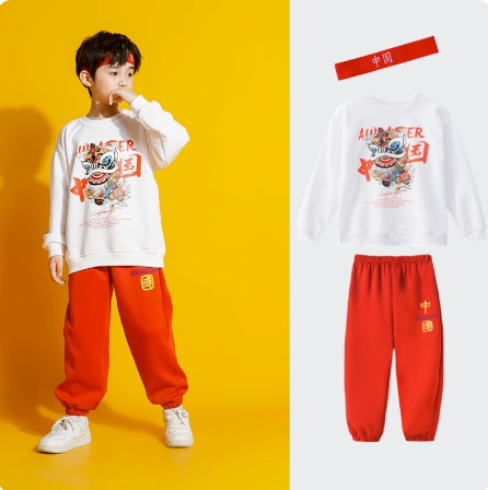 国庆儿童啦啦队演出服小学生合唱爱国服装运动会升旗仪式班服红色