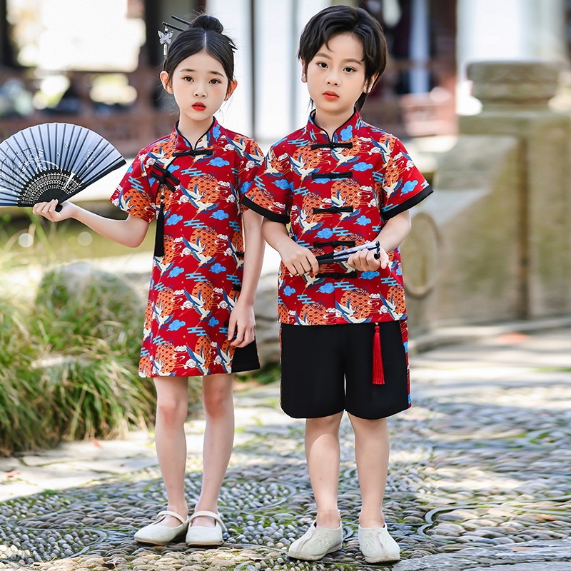 六一儿童节演出服中国风表演服女生旗袍国风幼儿园大合唱国服