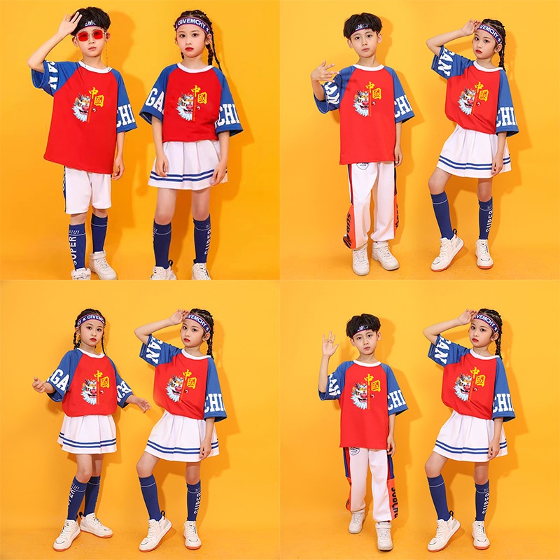 儿童爵士舞服装街舞演出服小学生运动会开幕式舞蹈服啦啦队表演服