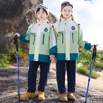 中小学生校服套装秋冬加厚可拆卸冲锋衣幼儿园园服三件套冬装班服