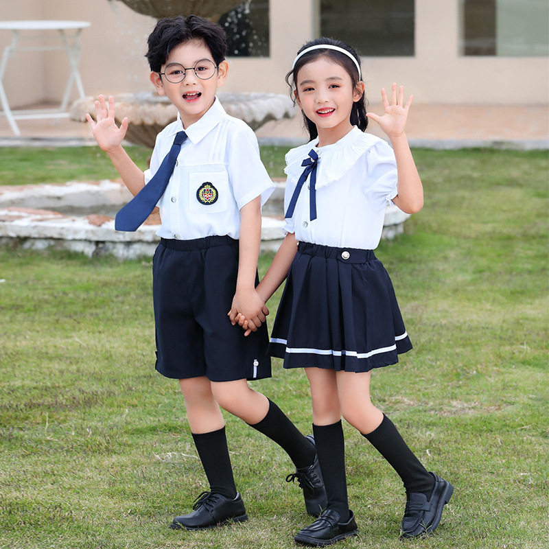 夏季幼儿园园服小学生校服衬衫套装六一儿童表演服毕业照合唱班服