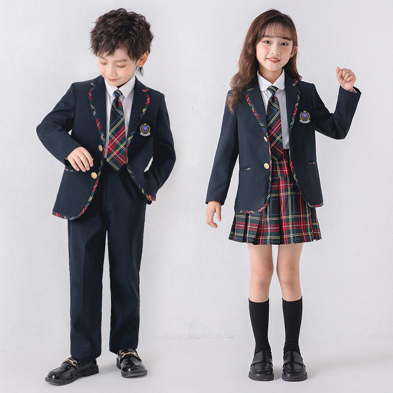 儿童校服西装春秋款英伦风幼儿园园服小学生表演服礼服套装批发