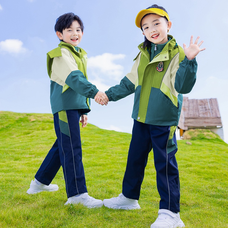 小学生冲锋衣校服三合一套装三件套冬季幼儿园园服秋冬装儿童班服