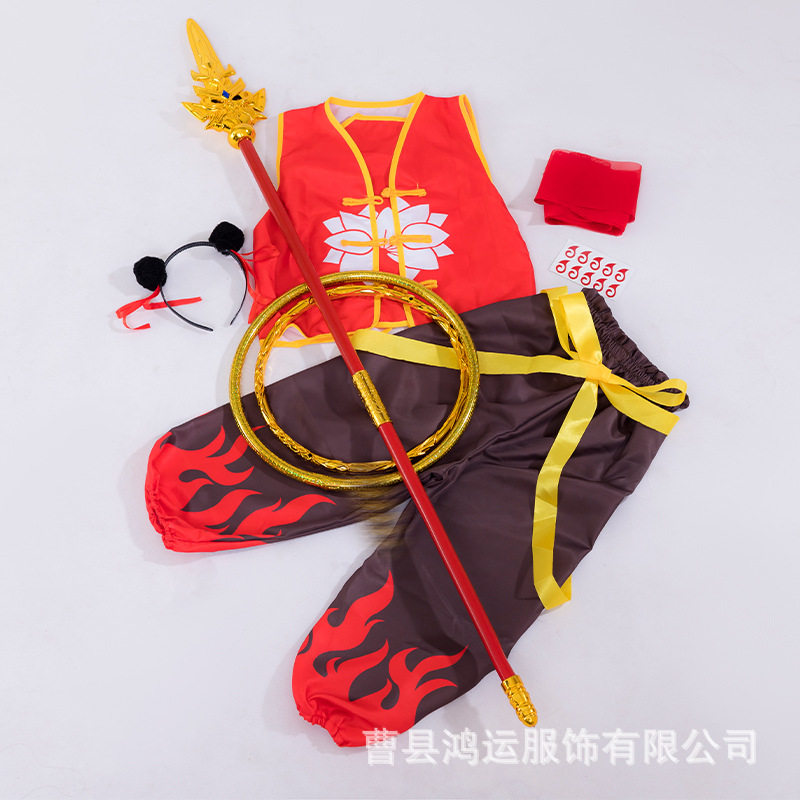 哪吒亲子学生动漫表演儿童服 服装cos全套男女童演出服跨境2