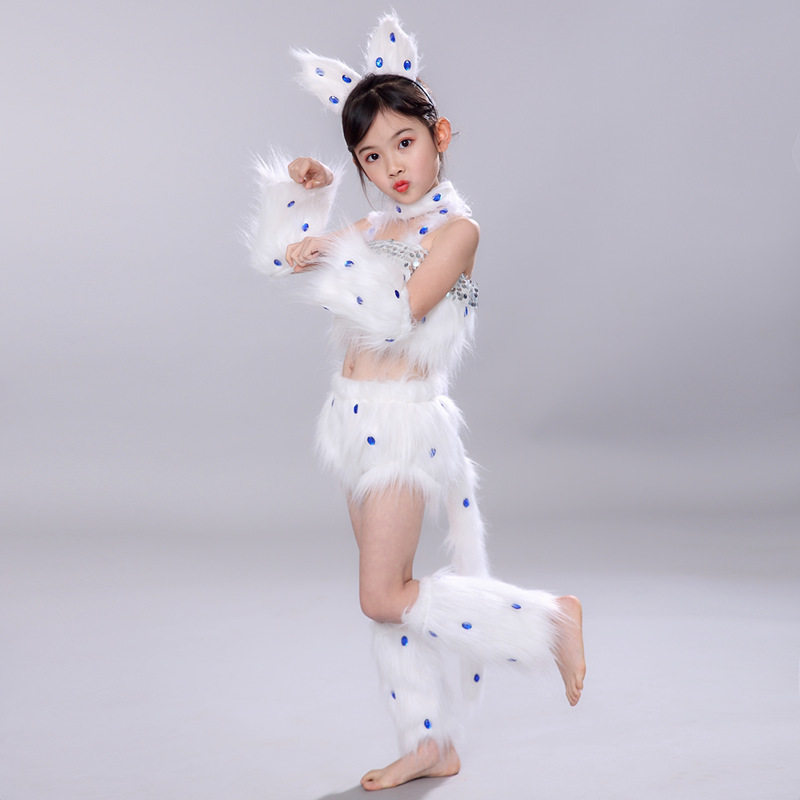 儿童动物小猫演出服女童波斯猫学猫叫舞台表演服幼儿可爱花猫舞蹈