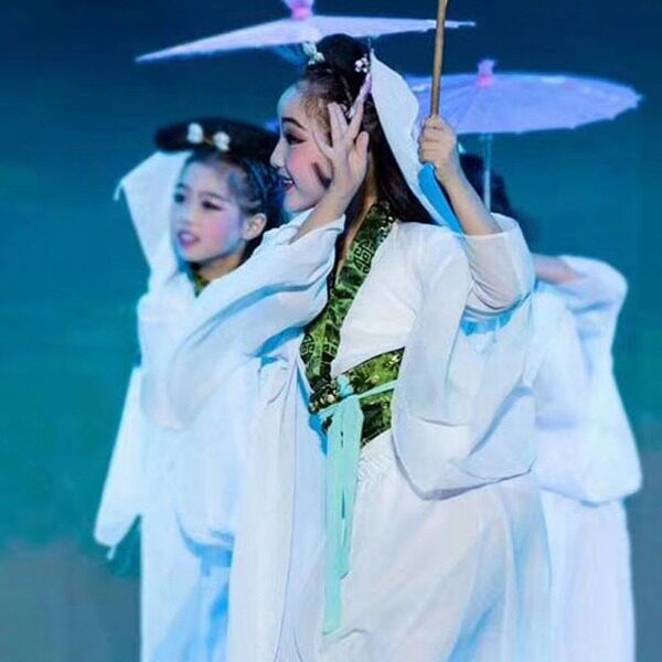 云川之舞青城山下白素贞白娘子同款演出服儿童古装画中仙表演服汉