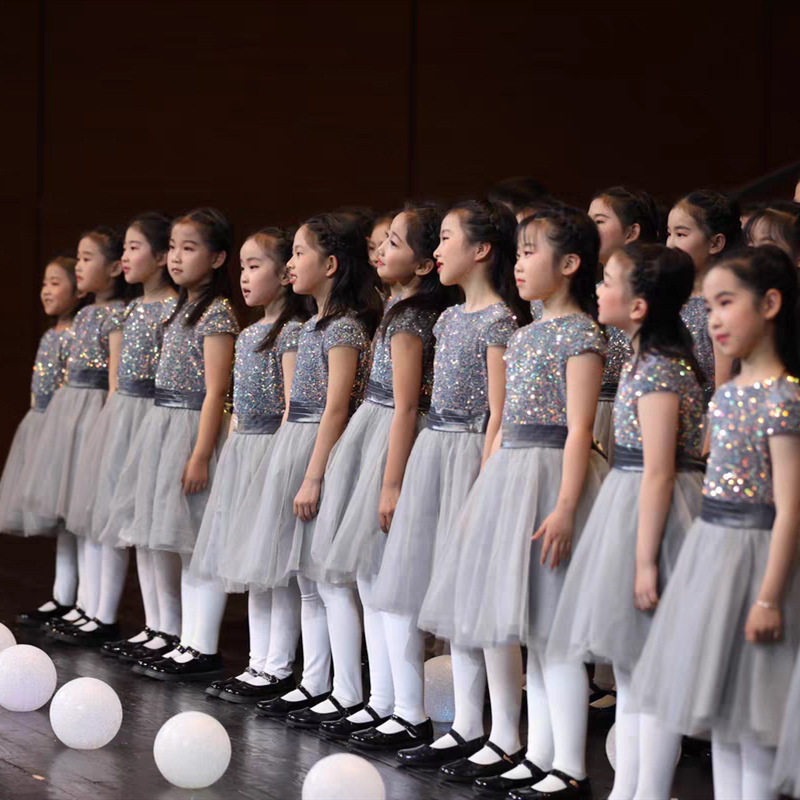 新款儿童合唱服中小学生诗歌朗诵钢琴表演合唱团演出服装主持礼服