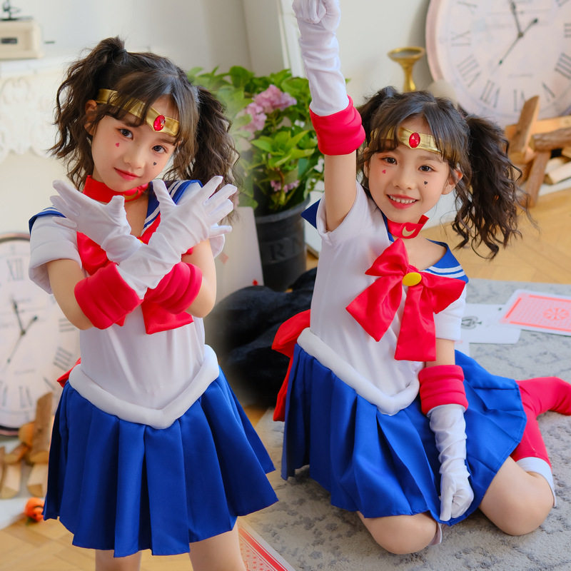 水冰月cos女童裙美少女战士月野兔水手服童装万圣节儿童服装表演