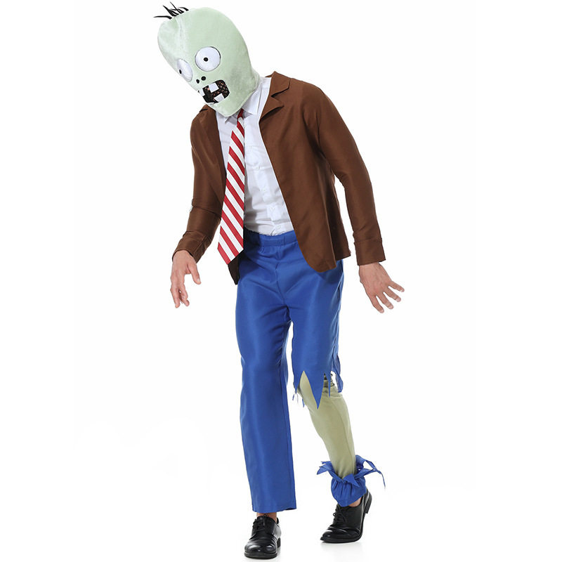 万圣节僵尸服装 亚马逊新品植物丧尸cosplay游戏角色扮演表演服
