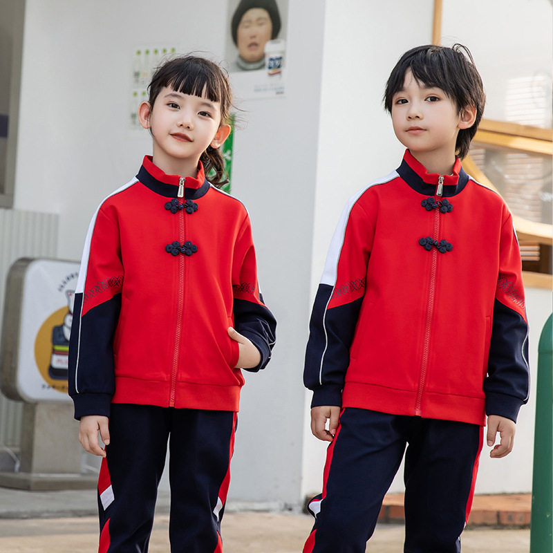 春秋款小学生校服套装学院风运动会班服三件套幼儿园园服