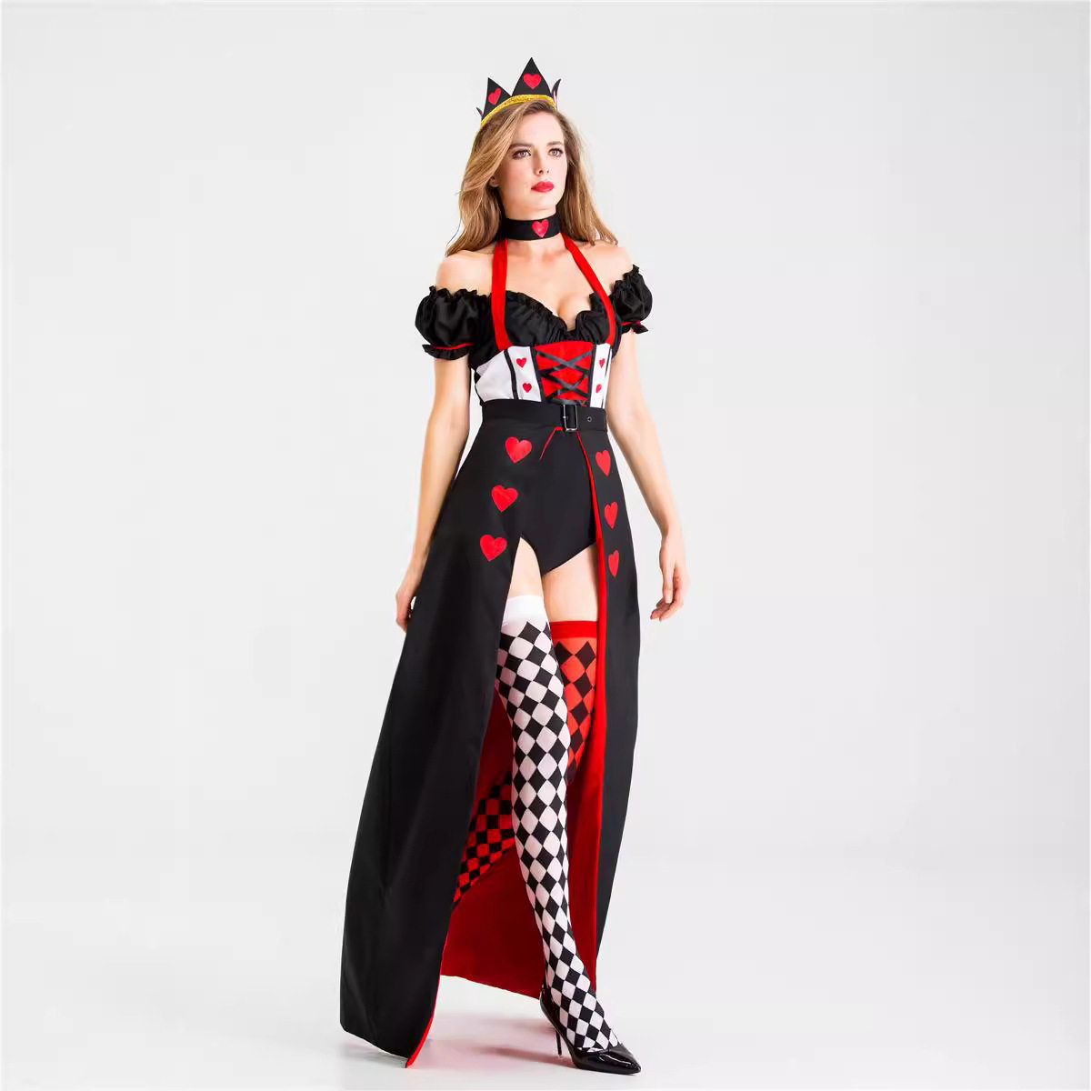 分码红桃心女王皇后装制服万圣节服装女巫服装吸血鬼恶魔ds演出服