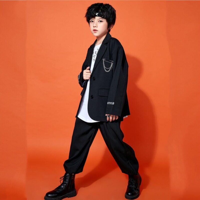男童西装套装2026儿童秋款西服韩版休闲时尚男孩洋气表演街舞服潮