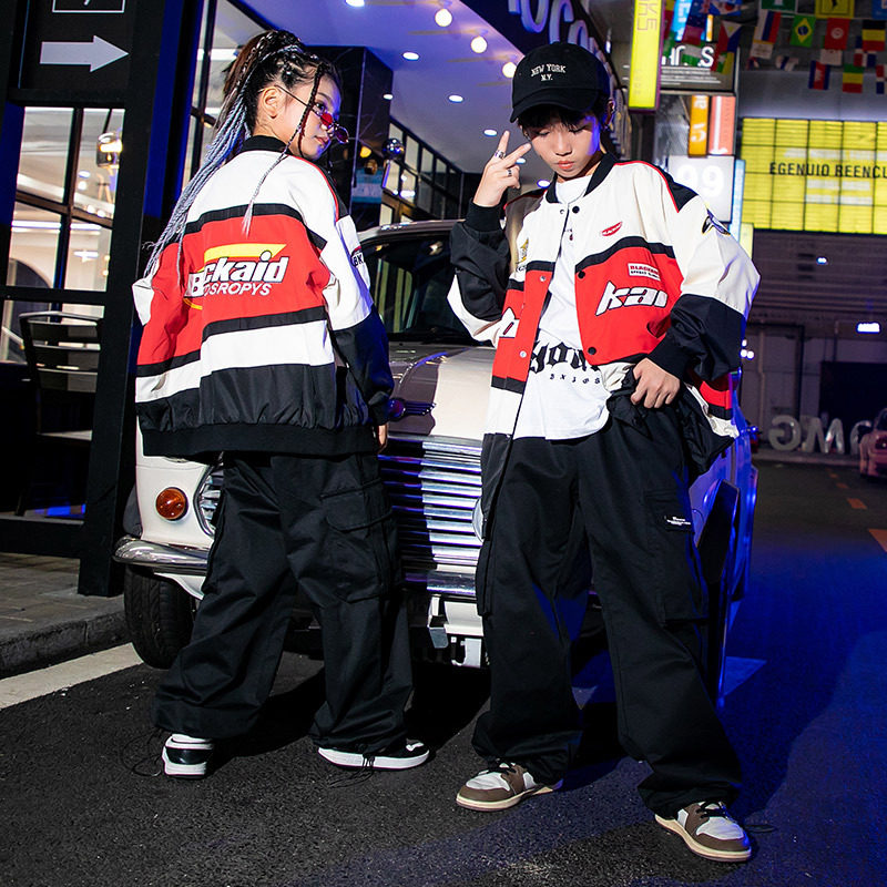 街舞儿童潮服秋冬男童嘻哈棒球服外套装hiphop炸街童装表演出服装