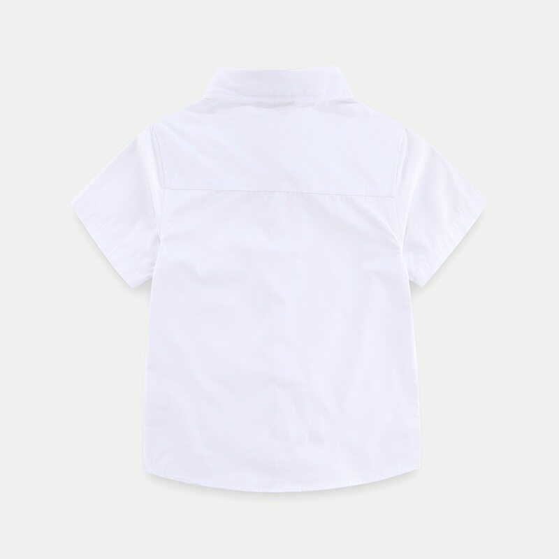 儿童短袖白色衬衫男童夏薄短袖白衬衣表演出服一件代发批发零售