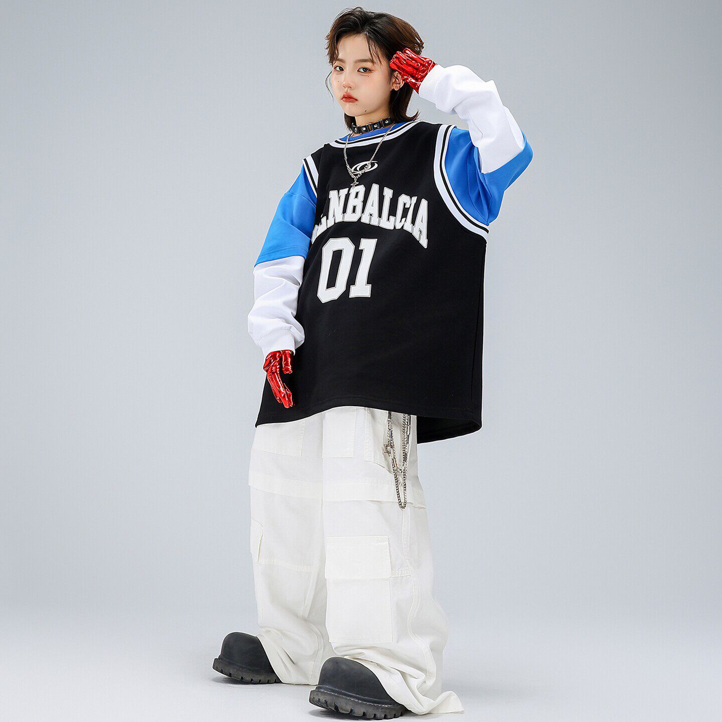 儿童街舞演出服男童嘻哈酷帅时髦卫衣少儿hiphop舞台表演潮服炸街