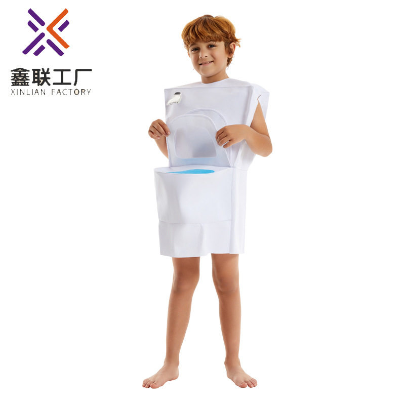 儿童万圣节halloween马桶套装演出服少儿cosplay服公园表演服搞怪