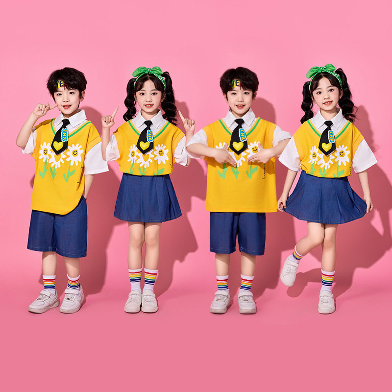 六一儿童演出服小学生运动会花朵啦啦操表演服装幼儿园班服啦啦队