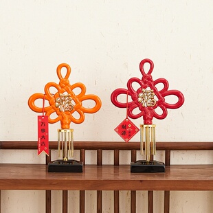 红色中国结垂金摆件高端大气电视柜玄关工艺品中国风乔迁福气装扮