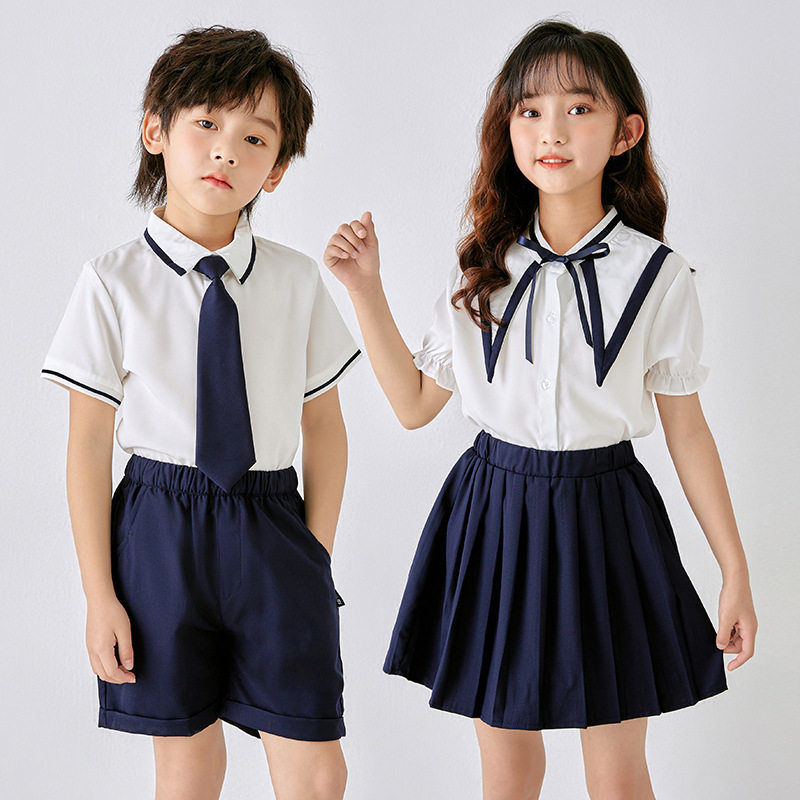 夏季幼儿园园服小学生校服学院风男女儿童套装夏装毕业服表演服