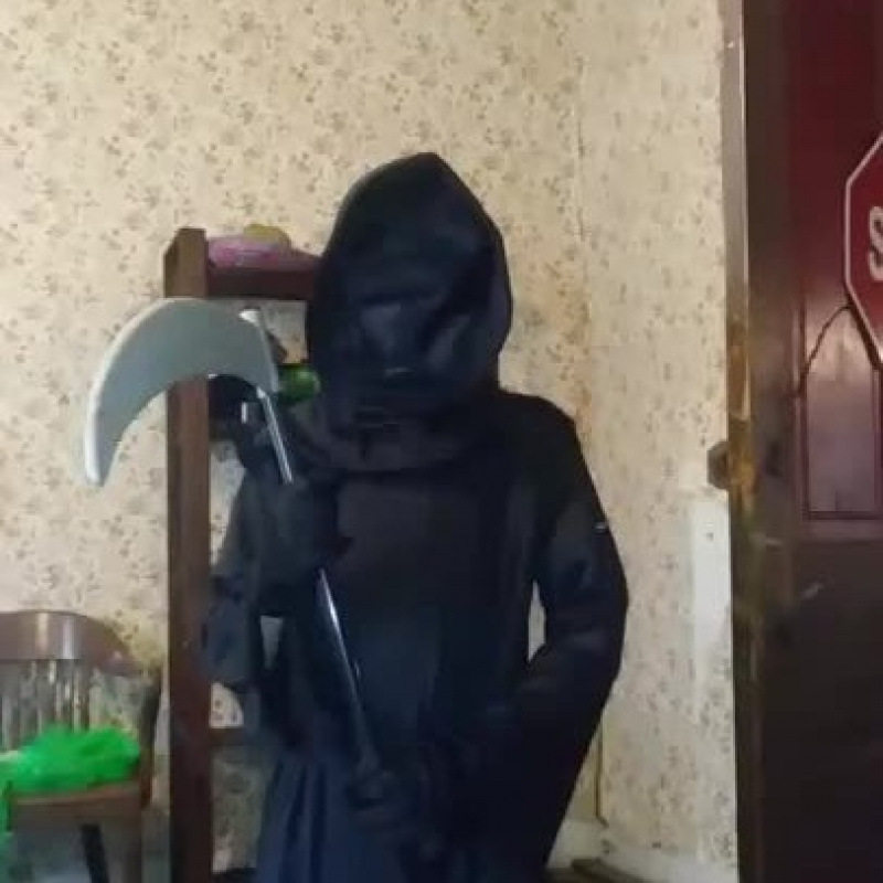 万圣节COS服死神服装派对cos道具跨境发光眼镜舞台表演服套装批发