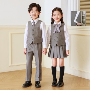 幼儿园园服春秋款英伦风西装礼服小学生校服套装儿童诗歌朗诵班服