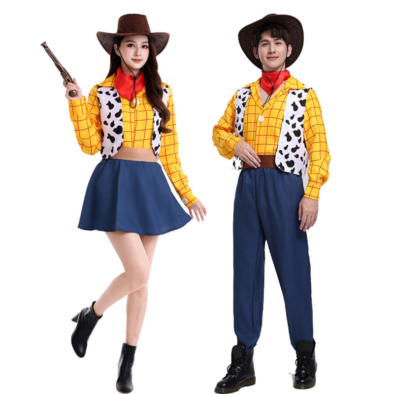 万圣节胡迪玩具总动员服装 成人儿童男女亲子胡迪Woody舞台表演服