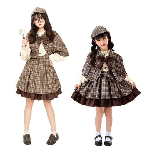 万圣节儿童成人COS夏洛克侦探儿童成人cosplay服装成人儿童表演服