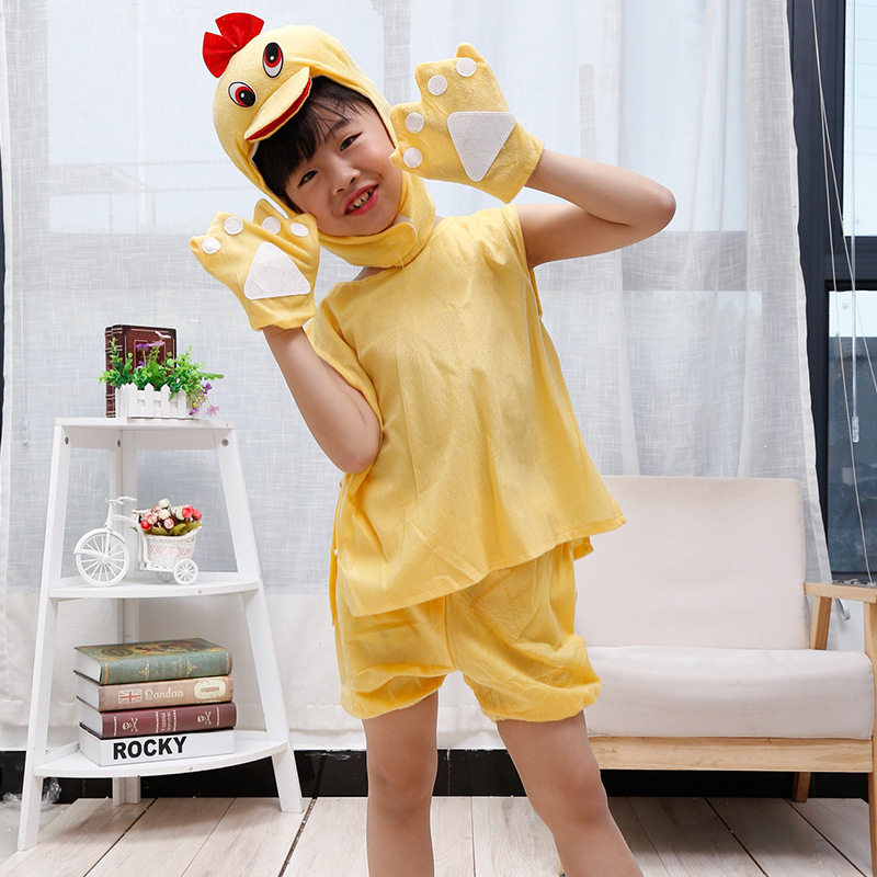 六一儿童节卡通动物演出服幼儿园短袖舞台服节日表演服摄影服短袖