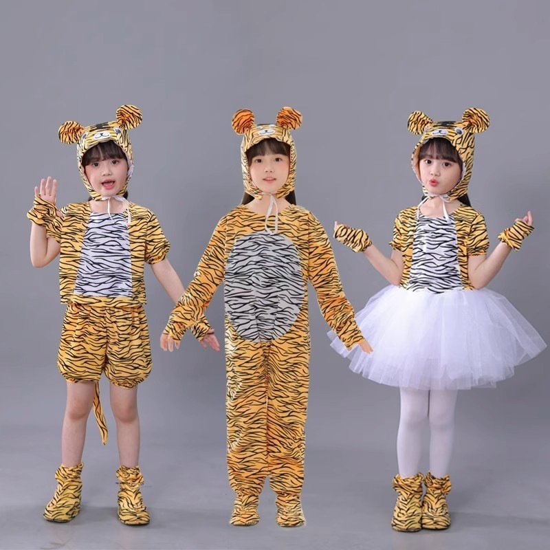 元旦儿童动物演出服幼儿园小老虎表演服两只老虎话剧舞蹈表演卡通