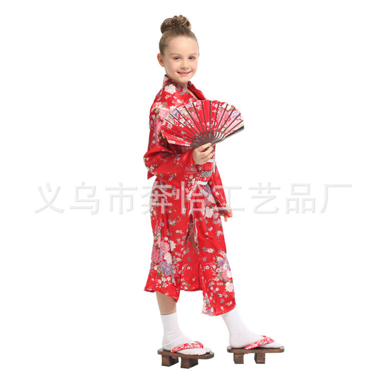 万圣节儿童女款日本和服化妆舞会演出服学校话剧活动舞台表演服