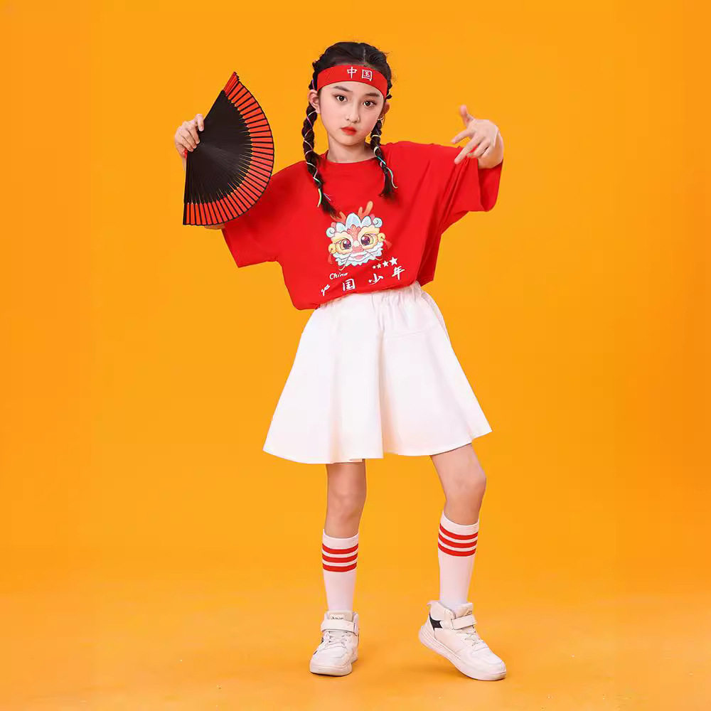 国潮六一拉拉队演出服儿童表演服中小学生运动会开幕式啦啦操服装