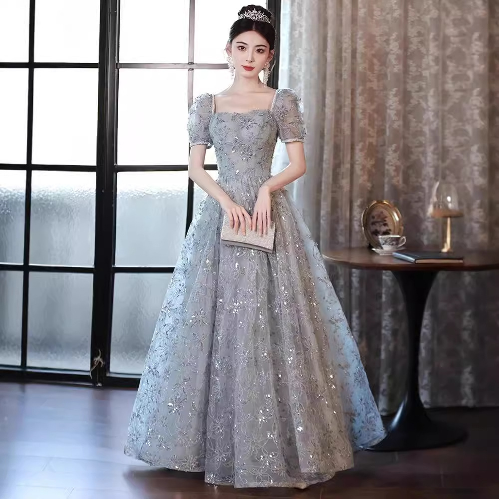 晚礼服裙女高级感宴会高端轻奢小众主持人生日成人在逃公主法式