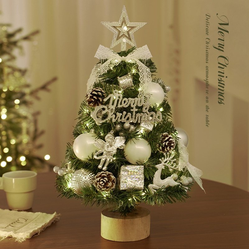 圣诞树新款小型迷你桌面摆件diy装饰品北欧风 创意圣诞节装饰现货