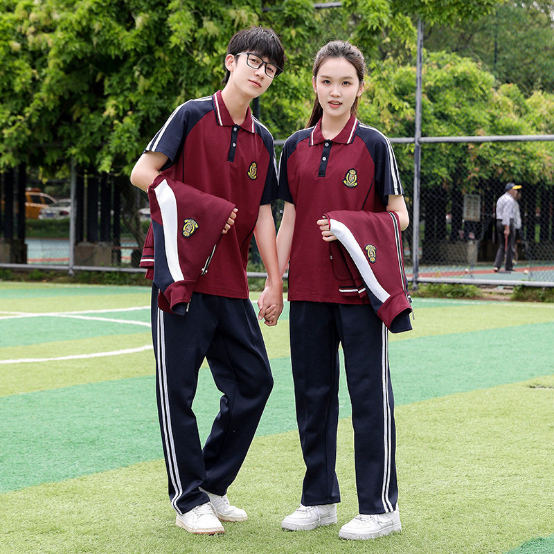 春秋季长袖中学生蓝色男女校服夏装班服运动宽松服校服长袖三件套
