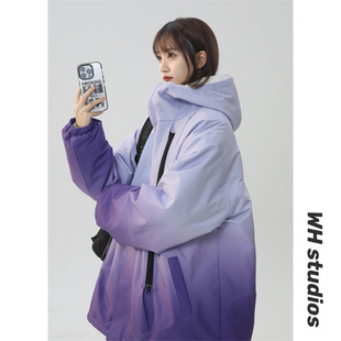 加绒冲锋衣外套女冬季棉衣胖mm大码宽松学生棉袄加厚羊羔毛棉服潮